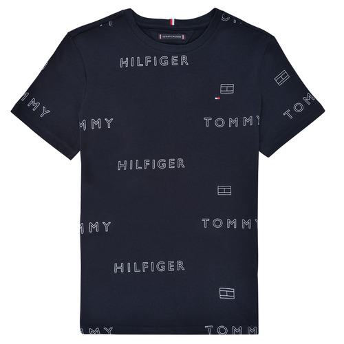 Textil Chlapecké Trička s krátkým rukávem Tommy Hilfiger KB0KB07589-DW5 Tmavě modrá