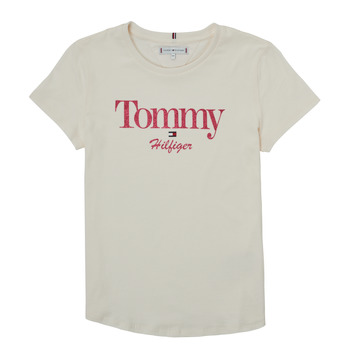 Textil Dívčí Trička s krátkým rukávem Tommy Hilfiger KG0KG06821-YBH Bílá