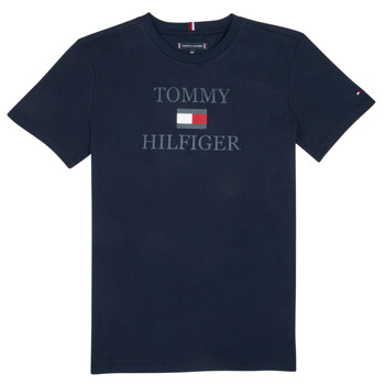 Textil Chlapecké Trička s krátkým rukávem Tommy Hilfiger KB0KB07794-SKY Tmavě modrá