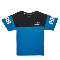 Textil Chlapecké Trička s krátkým rukávem Puma PUMPA POWER COLORBLOCK TEE Modrá / Černá
