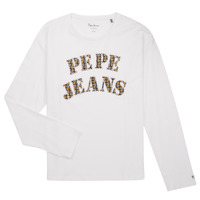 Textil Dívčí Trička s dlouhými rukávy Pepe jeans BARBARELLA Bílá