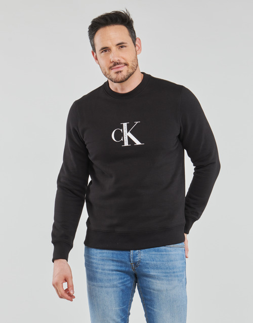 Textil Muži Mikiny Calvin Klein Jeans CK INSTITUTIONAL CREW NECK Černá