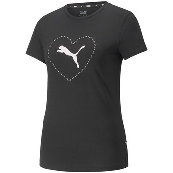 Textil Ženy Trička s krátkým rukávem Puma Valentine S Day Graphic Černá