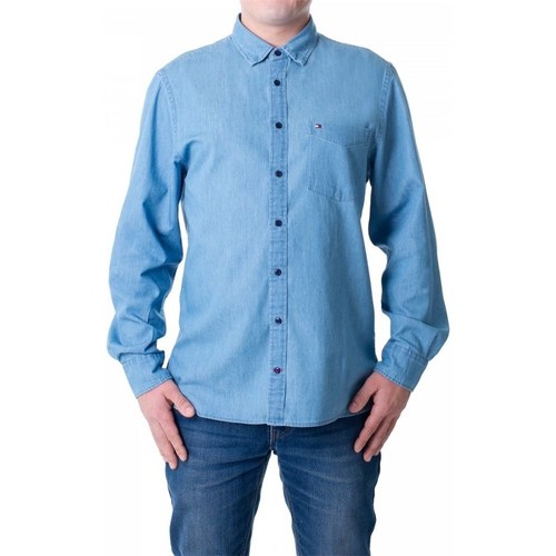 Textil Muži Košile s dlouhymi rukávy Tommy Hilfiger MW0MWI0956IAO Modrá