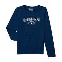 Textil Dívčí Trička s dlouhými rukávy Guess J2YI23-K6YW1-G7HR Tmavě modrá