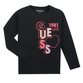 Textil Dívčí Trička s dlouhými rukávy Guess K2BI14-J1311-JBLK Černá