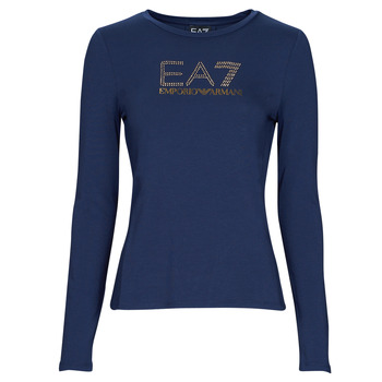 Textil Ženy Trička s dlouhými rukávy Emporio Armani EA7 8NTT51 Tmavě modrá / Zlatá