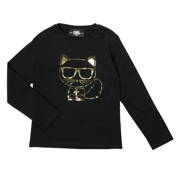 Textil Dívčí Trička s dlouhými rukávy Karl Lagerfeld Z15391-09B Černá