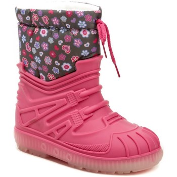 Boty Dívčí Zimní boty Italy Top Bimbo 663LA květ růžové dětské sněhule Růžová