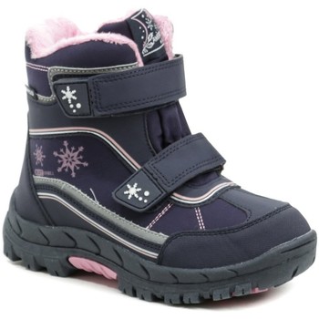 Boty Dívčí Kotníkové boty American Club HL-39-21 modro růžové dětské zimní boty Modrá/růžová