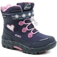 Boty Dívčí Kotníkové boty American Club HL-38-21 navy růžové dětské zimní boty Navy/růžová