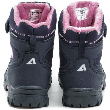 American Club HL-38-21 navy růžové dětské zimní boty Modrá