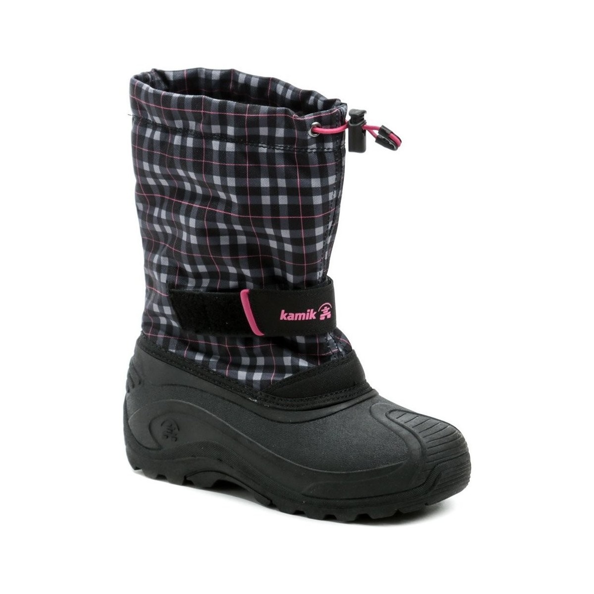 Boty Dívčí Zimní boty KAMIK FINLEY black pink dětské zimní sněhule Černá