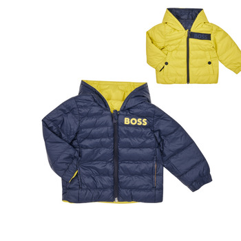 Textil Chlapecké Prošívané bundy BOSS J06254-616 Tmavě modrá / Žlutá