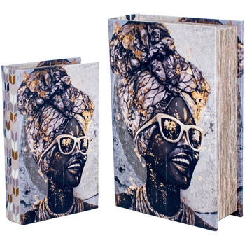 Bydlení Koše / bedny Signes Grimalt Africká Kniha Box 2 Jednotky Černá