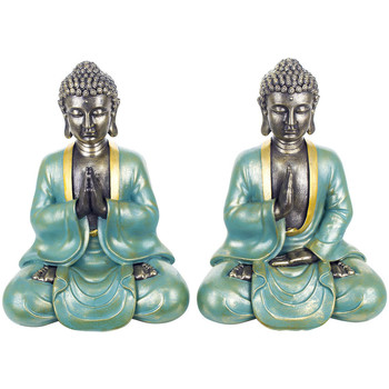 Bydlení Sošky a figurky Signes Grimalt Buddha Vlákno Meditoval 2 Jednotky Modrá