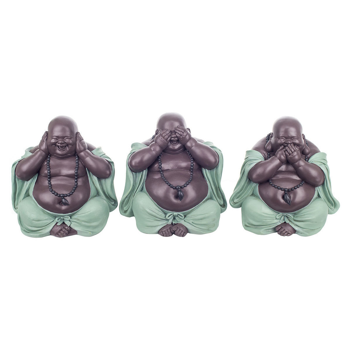 Bydlení Sošky a figurky Signes Grimalt Obrázek Buddha Nevidí / Slyšet / Mluvit 3 Jednotky Modrá