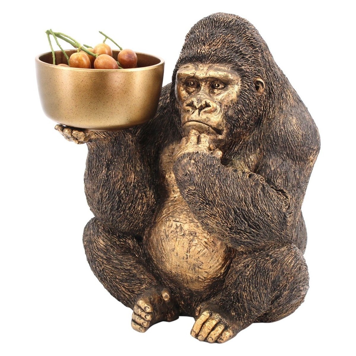 Bydlení Sošky a figurky Signes Grimalt Orangutan Postava S Miskou Zlatá