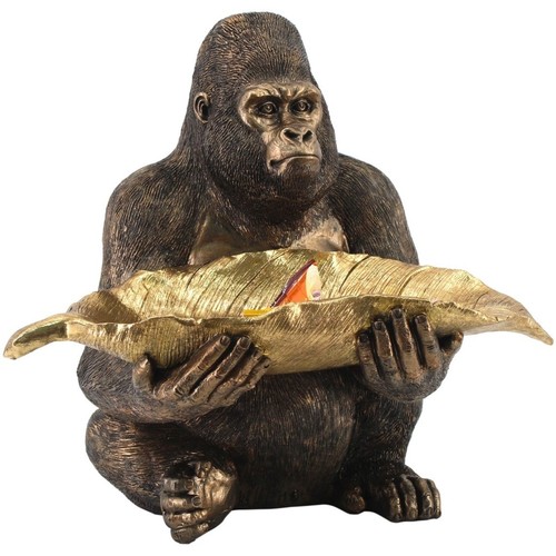 Bydlení Sošky a figurky Signes Grimalt Gorilla Postava S Listem Zlatá