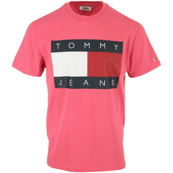 Textil Muži Trička s krátkým rukávem Tommy Hilfiger Tommy Flag Tee Růžová