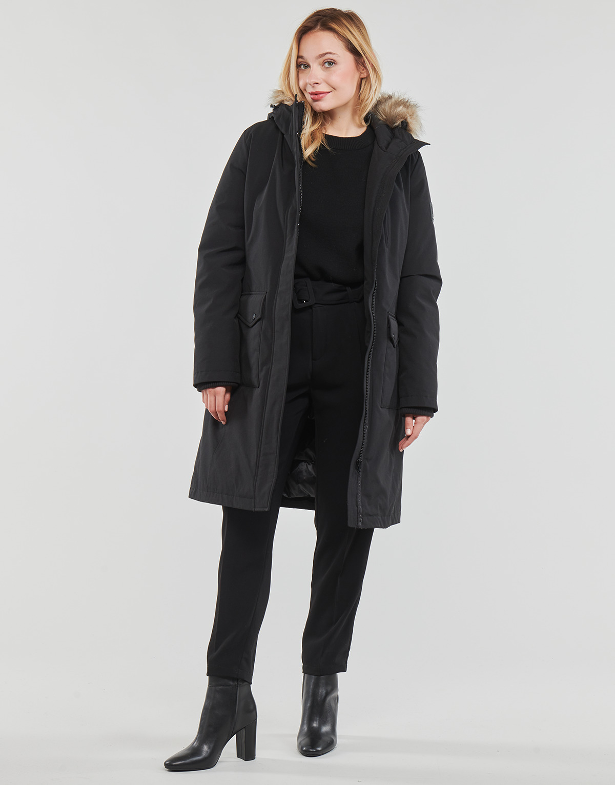 Textil Ženy Parky Lauren Ralph Lauren LONG EXPDTN LINED COAT Černá