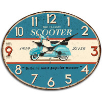 Bydlení Hodiny Signes Grimalt Scooter Wall Clock. Modrá