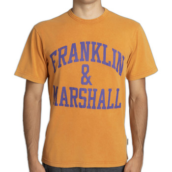 Textil Muži Trička s krátkým rukávem Franklin & Marshall T-shirt à manches courtes Oranžová