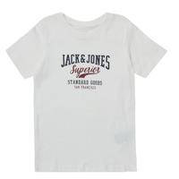 Textil Chlapecké Trička s krátkým rukávem Jack & Jones JJELOGO TEE SS O-NECK Bílá