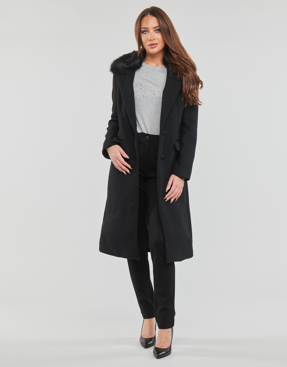 Textil Ženy Kabáty Guess LAURENCE COAT Černá