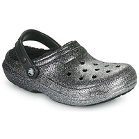 Boty Ženy Pantofle Crocs CLASSIC GLITTER LINED CLOG Černá / Stříbřitá