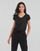 Textil Ženy Trička s krátkým rukávem Only ONLSILVERY S/S V NECK LUREX TOP JRS Černá