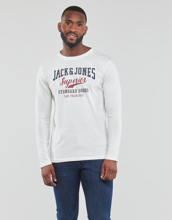 Textil Muži Trička s dlouhými rukávy Jack & Jones JJELOGO TEE LS O-NECK 2 COL Bílá