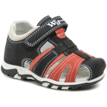 Boty Chlapecké Sportovní sandály Wojtylko 1S22306 černo oranžové dětské sandálky Černá