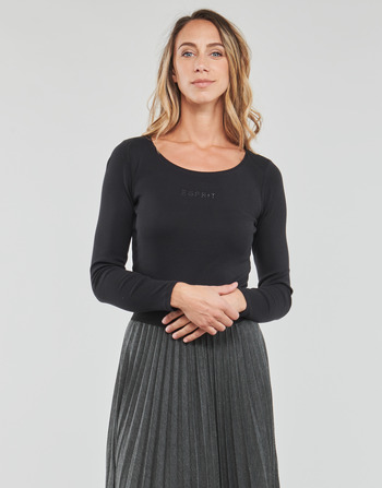 Textil Ženy Trička s dlouhými rukávy Esprit SUS lslv sl Černá