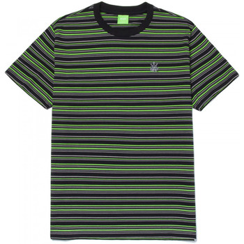 Textil Muži Trička s krátkým rukávem Huf T-shirt crown stripe ss knit top Černá