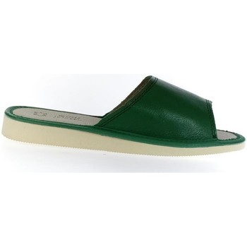 John-C Papuče Dámske luxusné kožené zelené papuče MEM - Zelená
