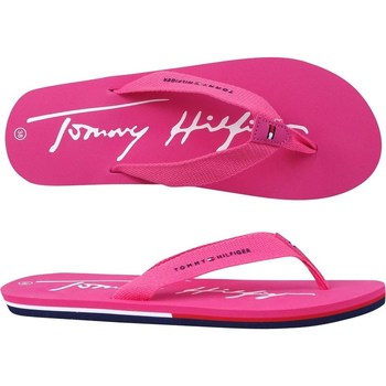 Tommy Hilfiger Logo Print Flip Flop Růžová