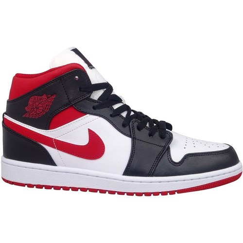 Boty Muži Kotníkové tenisky Nike Air Jordan 1 Mid Černé, Bílé, Červené