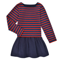Textil Dívčí Krátké šaty Petit Bateau CONSTANTIN Tmavě modrá / Červená