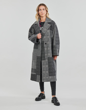 Textil Ženy Kabáty Desigual ABRIG_BUDAPEST Černá / Bílá