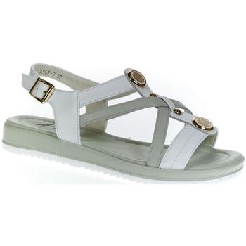 Boty Ženy Sandály Wde Dámske kožené bielo-zelené sandále KERY Bílá