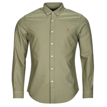 Textil Muži Košile s dlouhymi rukávy Polo Ralph Lauren SLBDPPCS-LONG SLEEVE-SPORT SHIRT Khaki / Zelená