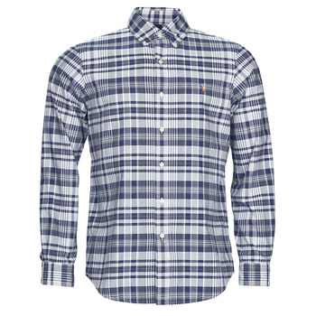 Textil Muži Košile s dlouhymi rukávy Polo Ralph Lauren CUBDPPCS-LONG SLEEVE-SPORT SHIRT Tmavě modrá / Šedá