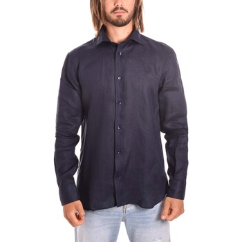 Textil Muži Košile s dlouhymi rukávy Borgoni Milano OSTUNI Modrá