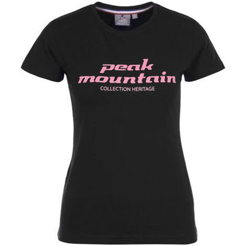 Textil Ženy Trička s krátkým rukávem Peak Mountain T-shirt manches courtes femme ACOSMO Černá