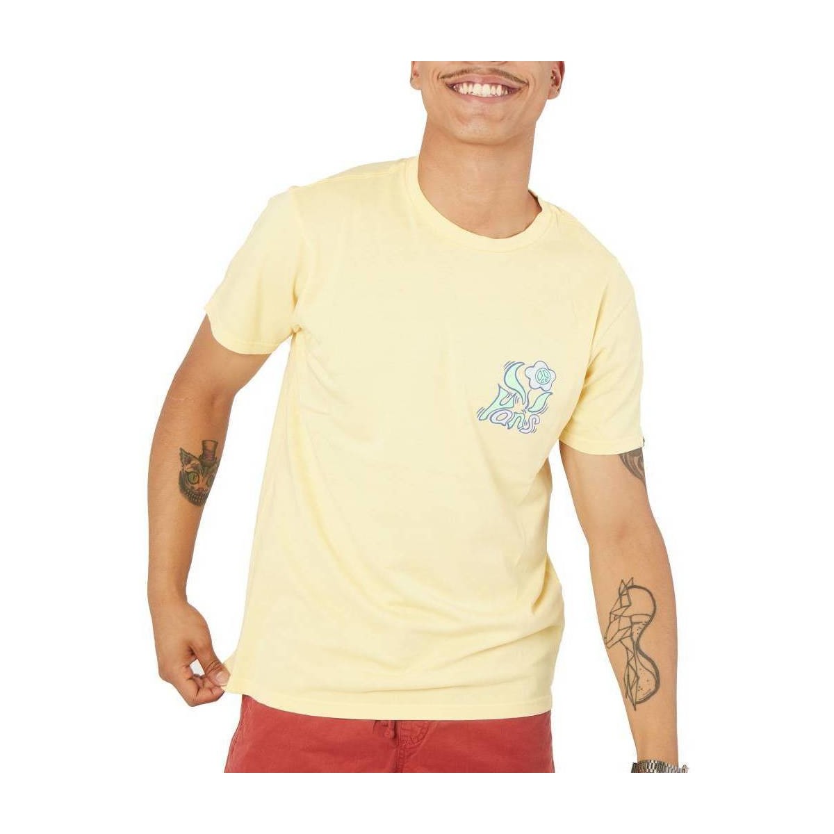 Textil Muži Košile s krátkými rukávy Vans PEACE FLOWER SS Žlutá