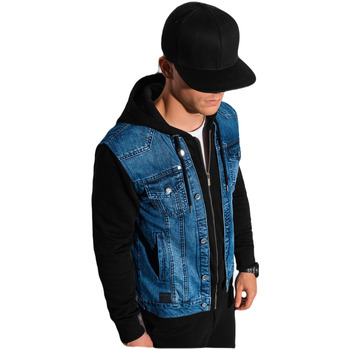 Textil Muži Riflové bundy Ombre Pánská přechodová džínová bunda Brayden džínová-černá Černá