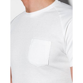 Ombre Pánské basic tričko Henshaw bílé Bílá