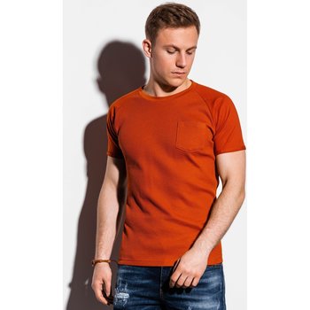 Textil Muži Trička s krátkým rukávem Ombre Pánské basic tričko Henshaw cihlové M Červená