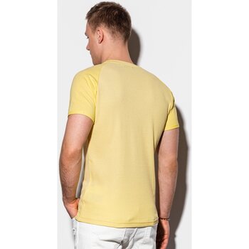 Ombre Pánské basic tričko Henshaw žluté Žlutá